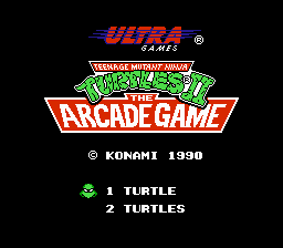 Teenage Mutant Ninja Turtles II: The Arcade Game title screenshot